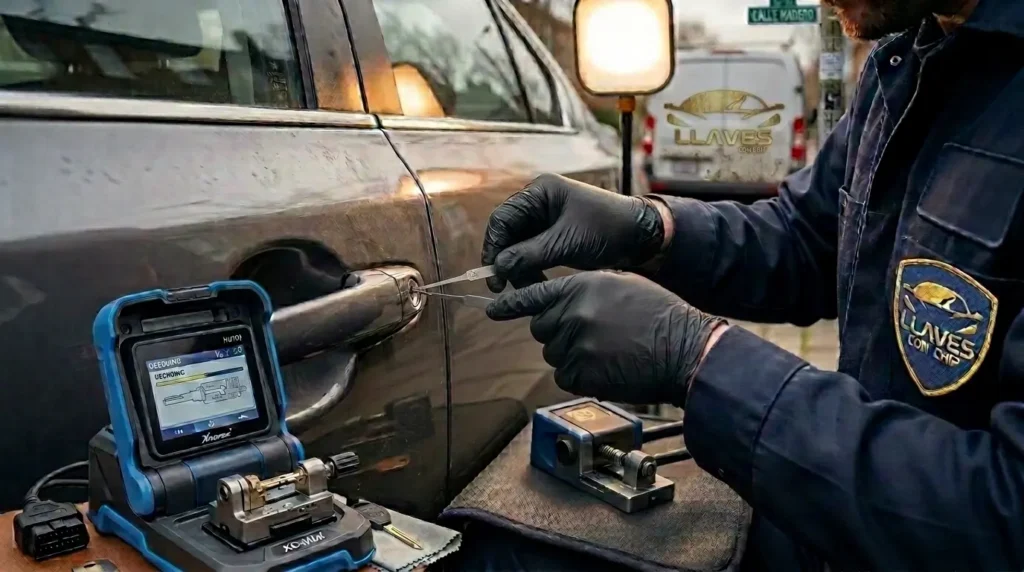 Hechura de llaves de auto perdidas desde cero realizada por cerrajero profesional en CDMX.